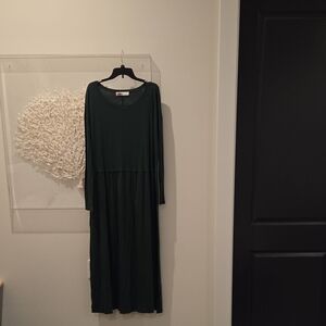 Elegant Dark Green Long Sleeve Dress